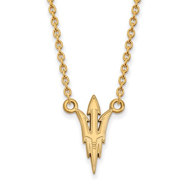 Arizona State Sun Devils Pitchfork 14K Gold Necklace | Logo Art | 4Y012AZS-18
