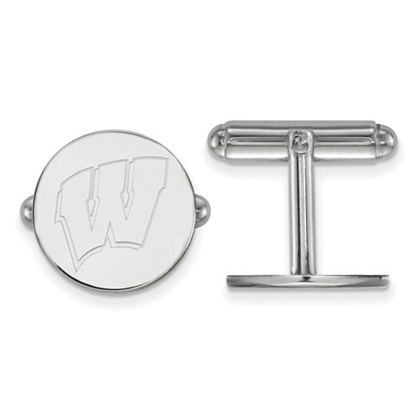 Wisconsin Badgers Sterling Silver Cufflinks | Logo Art | SS012UWI Wisconsin Badgers Sterling Silver Cufflinks | Logo Art | SS012UWI