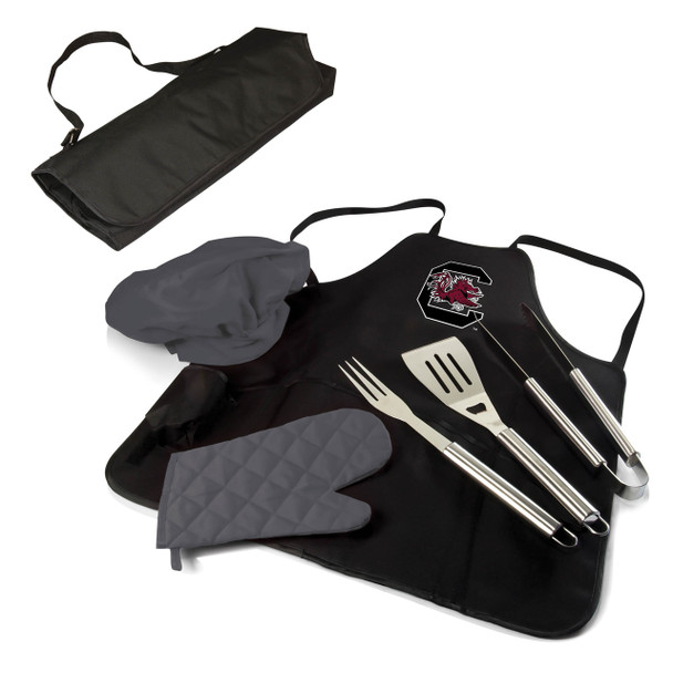 South Carolina Gamecocks BBQ Apron Tote Set | Picnic Time | 635-88-179-524-0