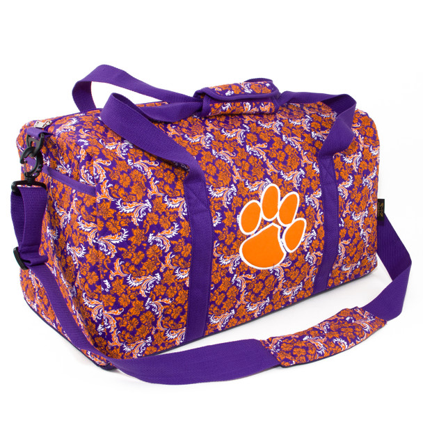 Clemson Tigers Quilted Cotton Large Duffel Bag