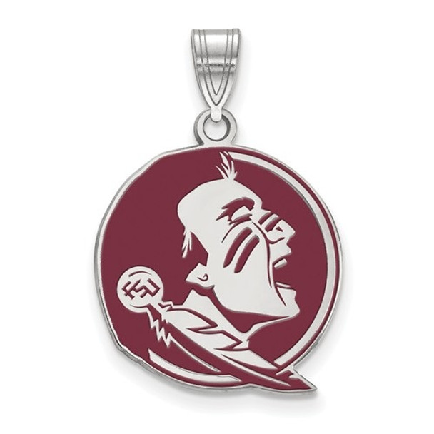 FSU Seminoles Sterling Silver Enamel Pendant | Logo Art | SS088FSU