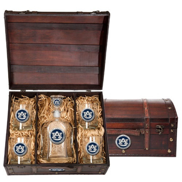 Auburn Tigers Decanter Chest Set | Heritage Pewter | CPTC10155EB