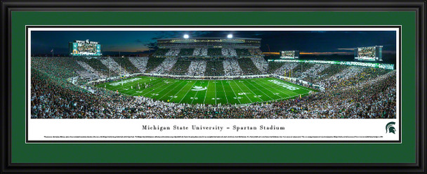 Michigan State Spartans Panoramic Photo Deluxe Matted Frame - 50 Yard Line | Blakeway | MSU6D