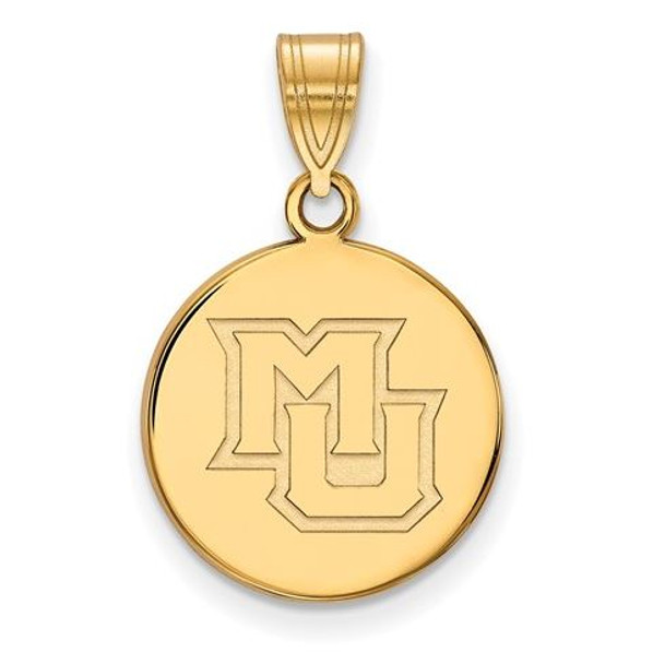 Marquette University 14k Yellow Gold Medium Disc Pendant | Logo Art | 4Y022MAR