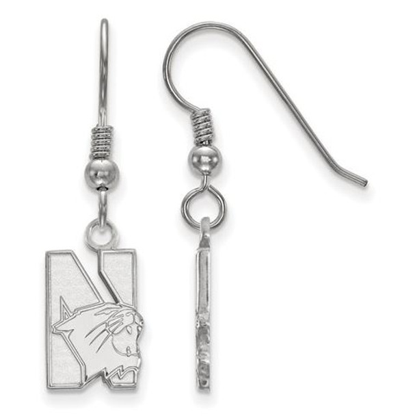 Northwestern University Sterling Silver Small Dangle Earrings | Logo Art | GP004NWU