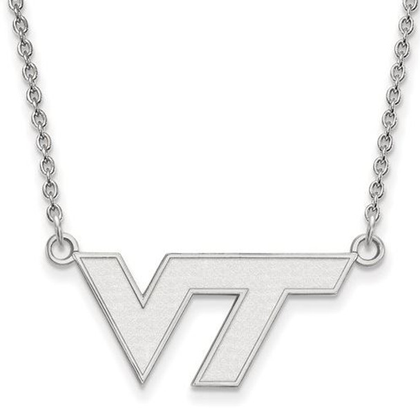 Virginia Tech Sterling Silver Small Pendant Necklace | Logo Art | SS009VTE-18