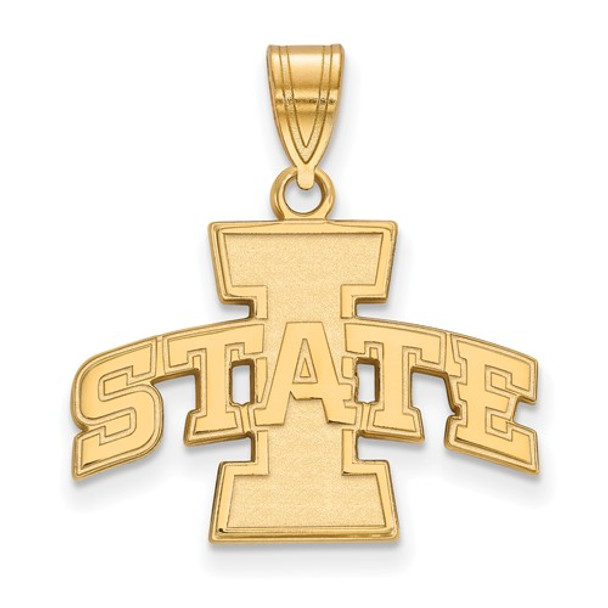 Iowa State University Sterling Silver Gold Plated Medium Pendant | Logo Art | GP003IAS Iowa State University Sterling Silver Gold Plated Medium Pendant | Logo Art | GP003IAS
