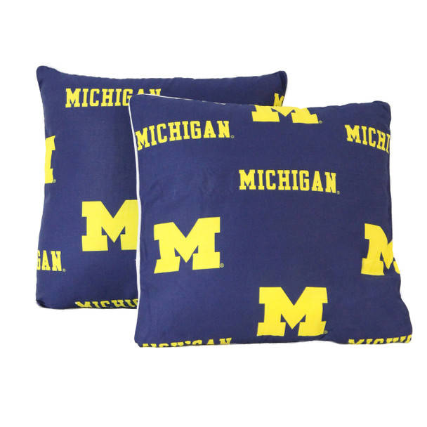 Michigan Wolverines 16" x 16" Decorative Pillow Pair | College Covers | MICDPPR Michigan Wolverines 16" x 16" Decorative Pillow Pair | College Covers | MICDPPR