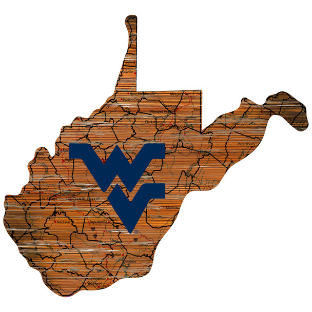 West Virginia Mounaineers Distressed State Wall Art |FAN CREATIONS |  C0728-West Virginia