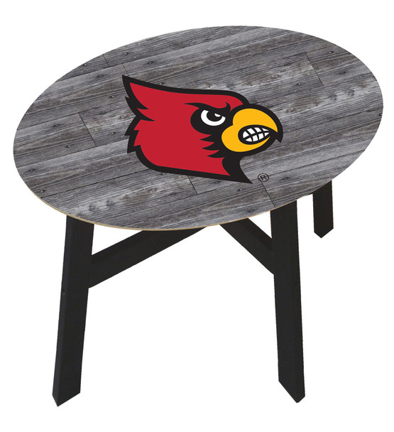 Louisville Cardinals Distressed Wood Side Table |FAN CREATIONS | C0823-Louisville