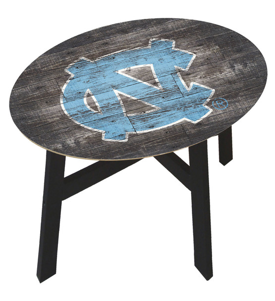 UNC Tar Heels Distressed Wood Side Table |FAN CREATIONS | C0823-North Carolina