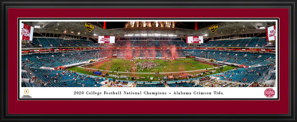 Alabama Crimson Tide National Champions 2020 Panoramic Photo Deluxe Matted Frame | Blakeway | CFPC21UALD