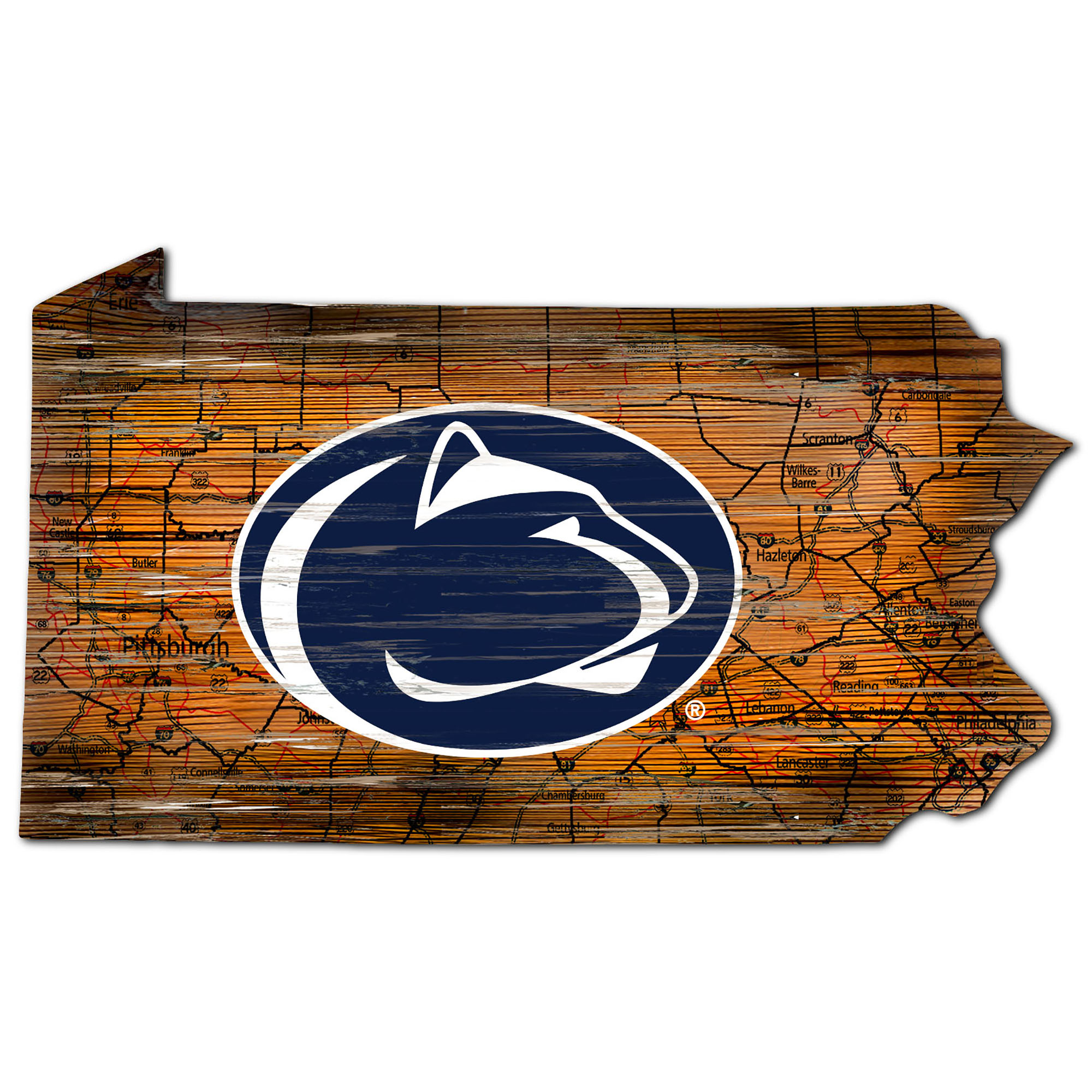 Penn State Nittany Lions Distressed State Wall Art penn-state-nittany-lions-distressed-state-wall-art