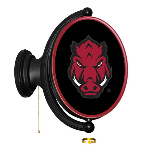 Marquee Sign Razorback Arkansas Razorbacks: Original Oval Rotating Lighted Wall Sign - Red