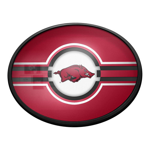 Arkansas Razorbacks: Oval Slimline Lighted Wall Sign - Red
