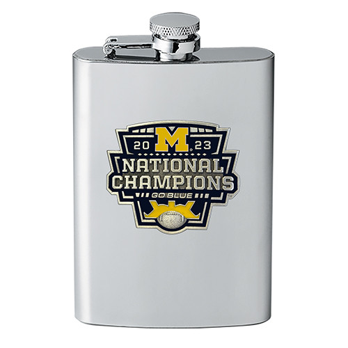 Michigan Wolverines 2023 National Champions Flask
