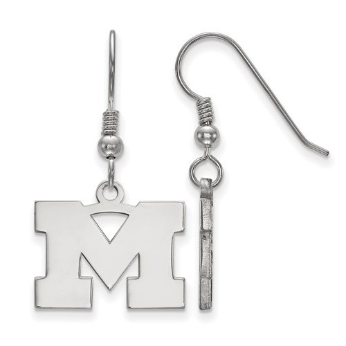Michigan Wolverines Earrings - Hazel Silver UM Team Logo Jewelry For Women