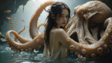 Beautiful Octopus-Woman Hybrid