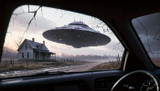 Flying Saucer in a Car's Window
