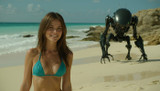 Girl on beach and a Deep-Dea Creature