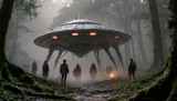 Flying Saucer in a Forest