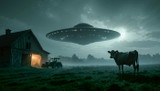 Flying Saucer over a Barn
