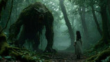 Magical Forest Beast and Young Girl (Silhouette)