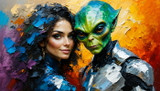 Portrait of a Woman and an Alien