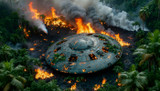 Alien Ship Crash in the Jungle