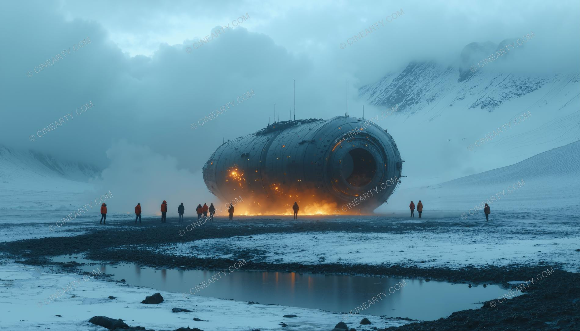 Cigar-Shaped Alien Spaceship 18308