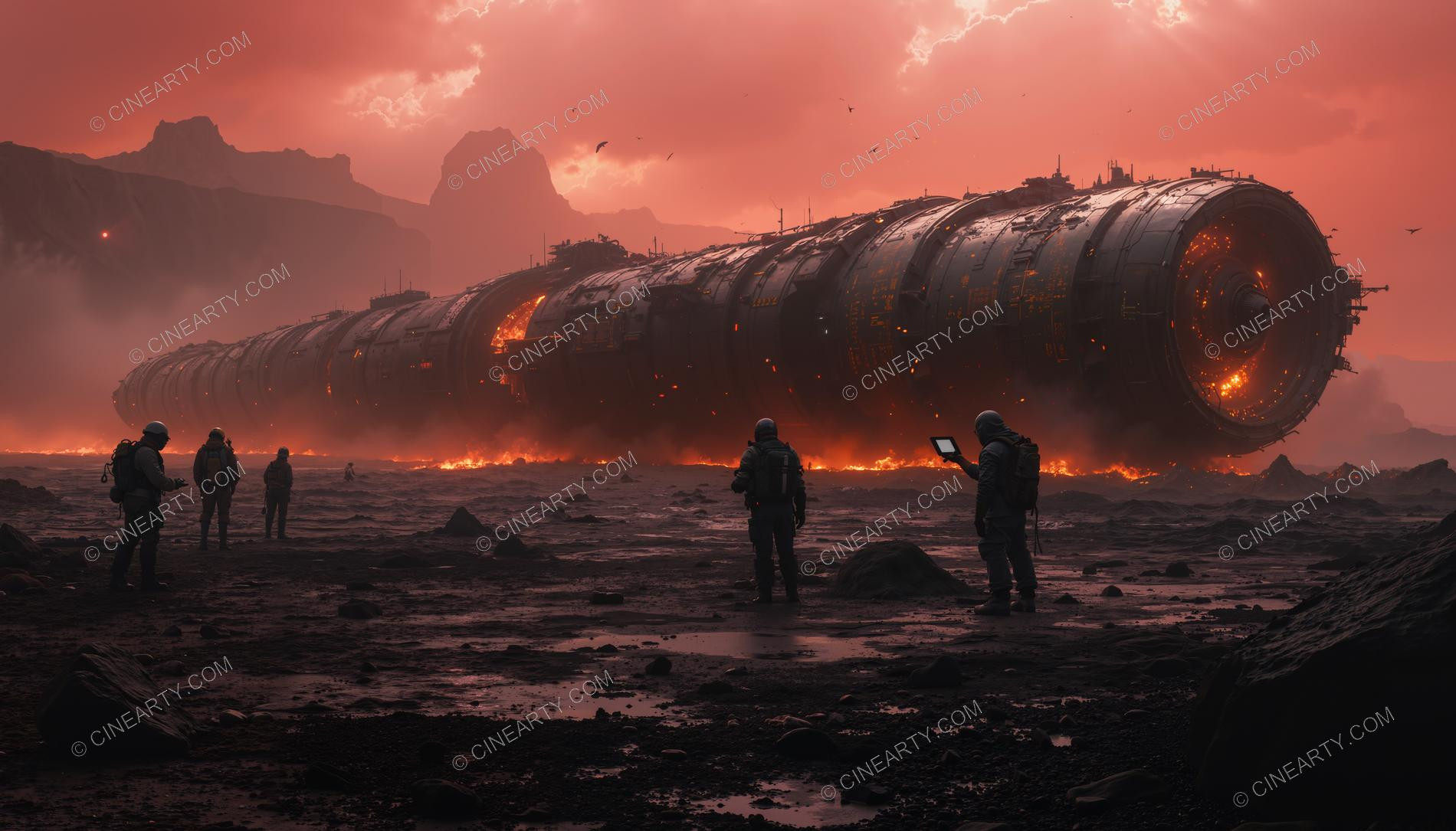 Cigar-Shaped Alien Spaceship 03555