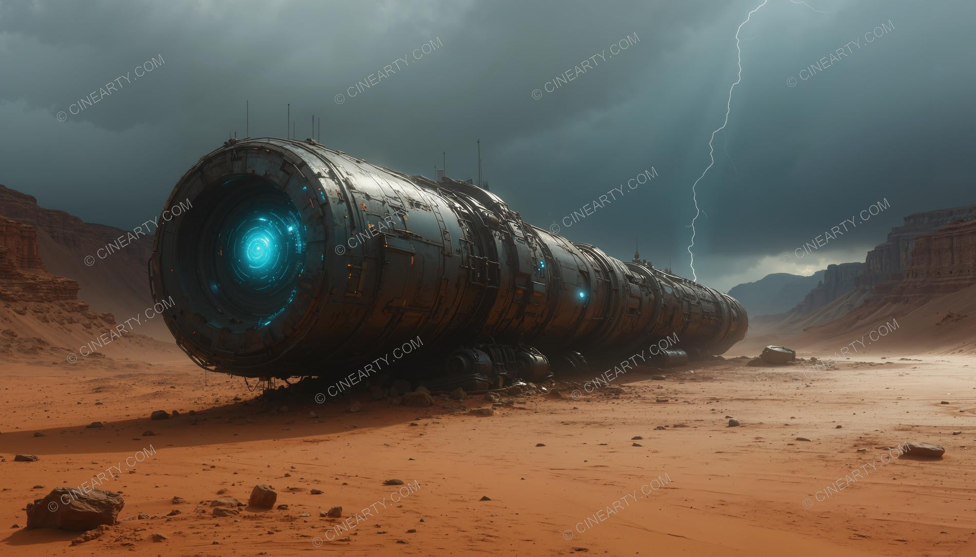 Cigar-Shaped Alien Spaceship 43664