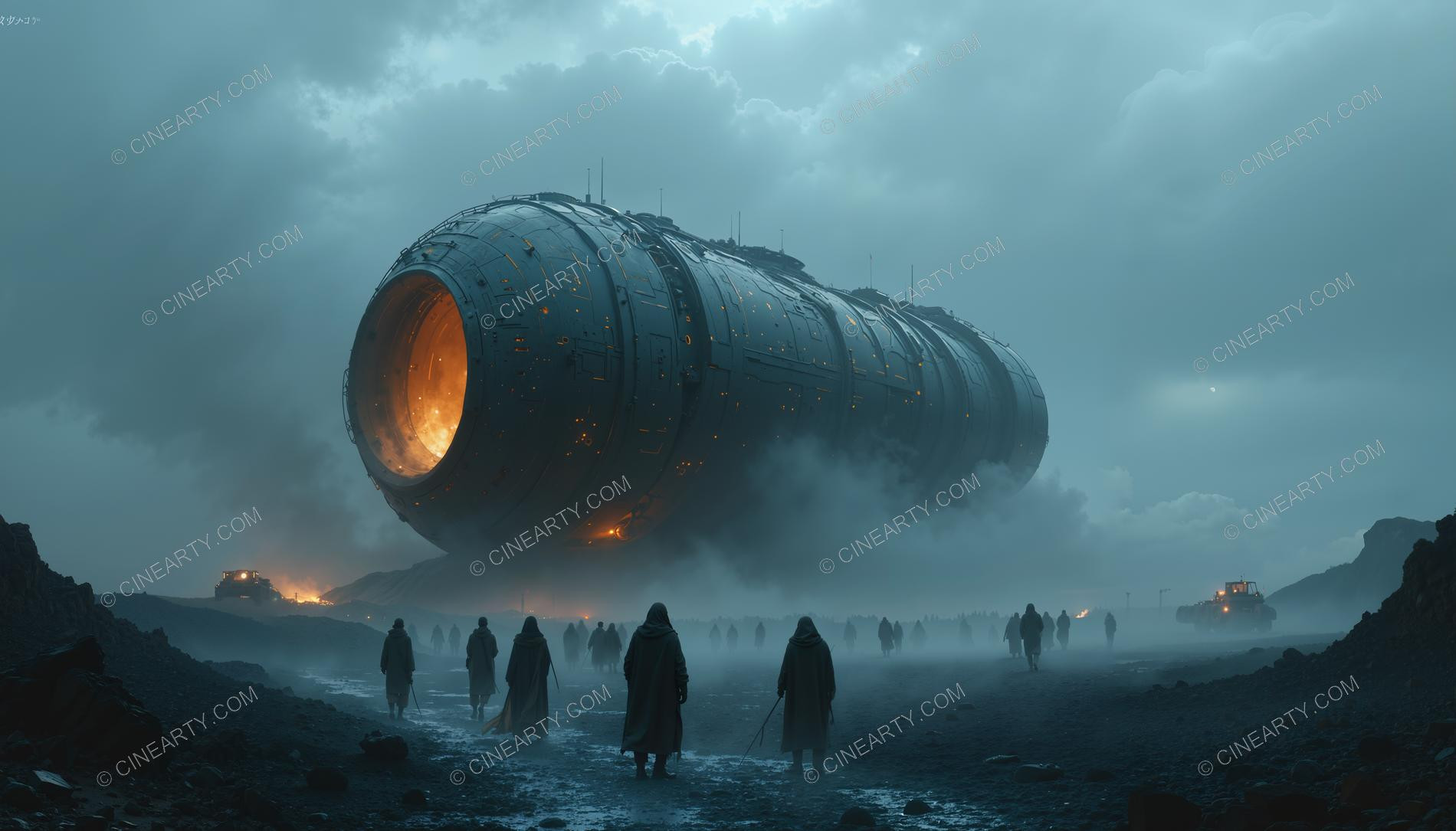 Cigar-Shaped Alien Spaceship 15989