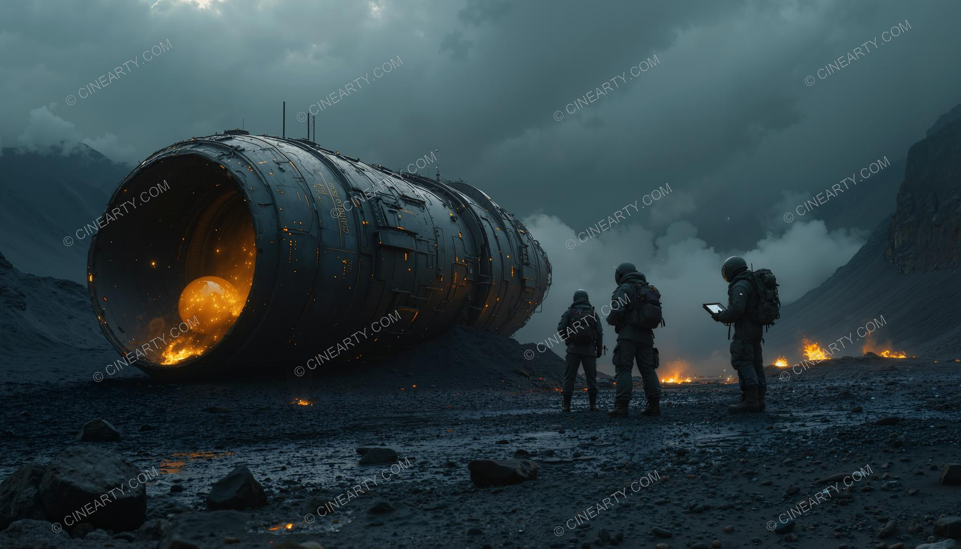 Crash and Wreckage of an Alien Ship 03247