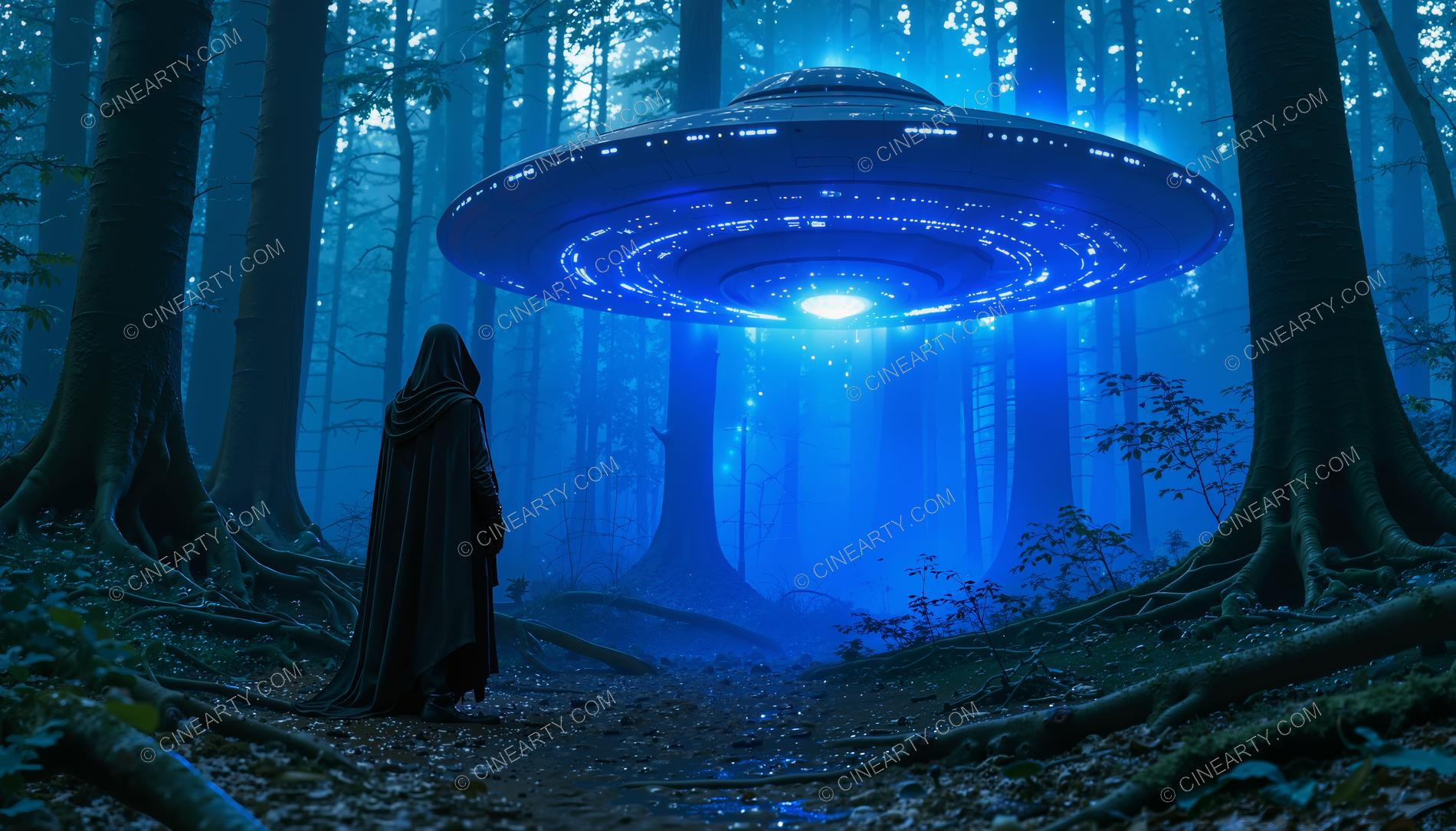 Wanderer Contact with Aliens in a Forest 12330