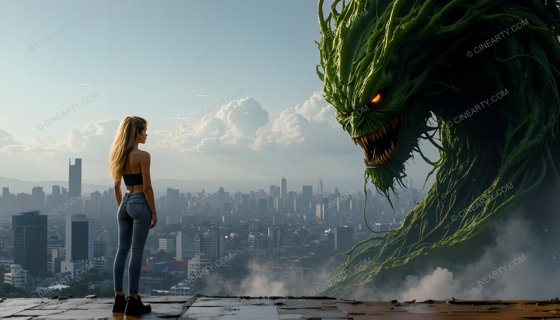 Girl and Huge Dendro Beast 32480