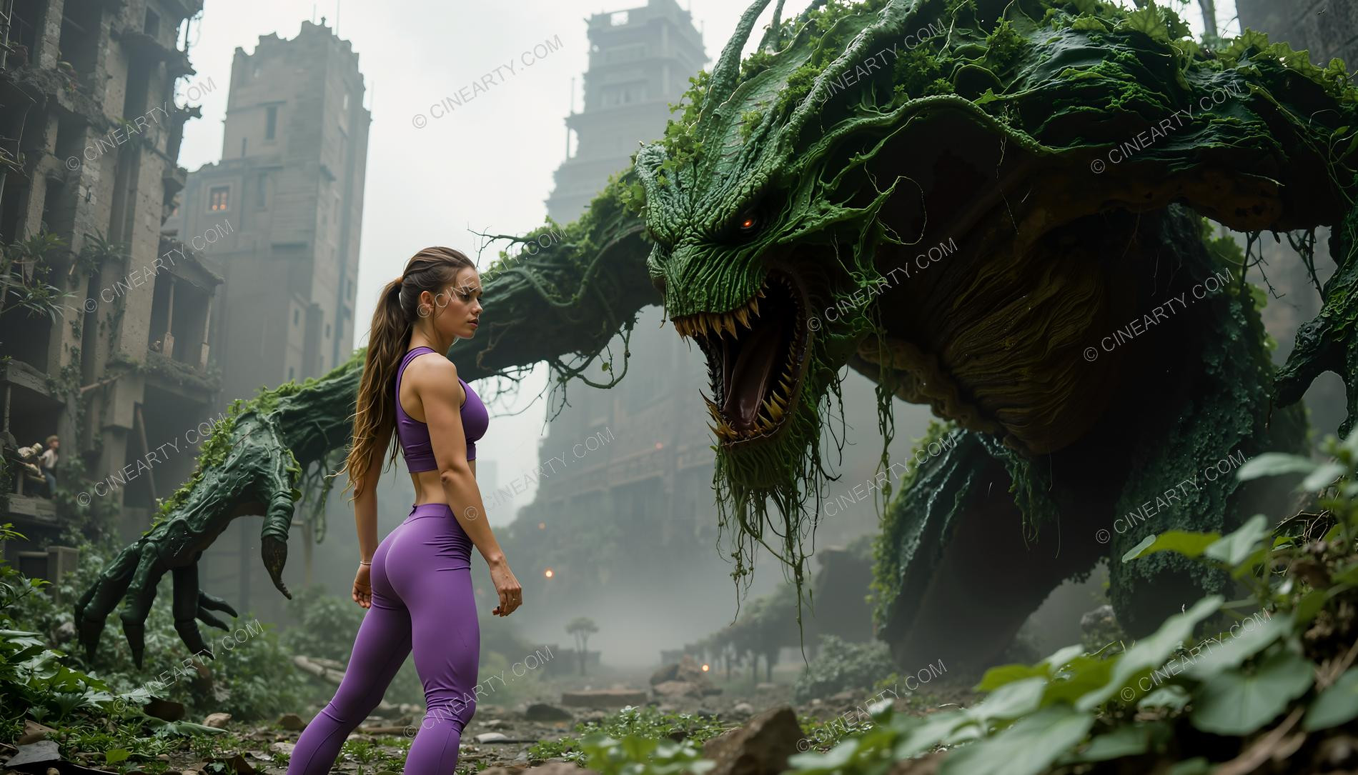 Girl and Huge Dendro Beast 22812