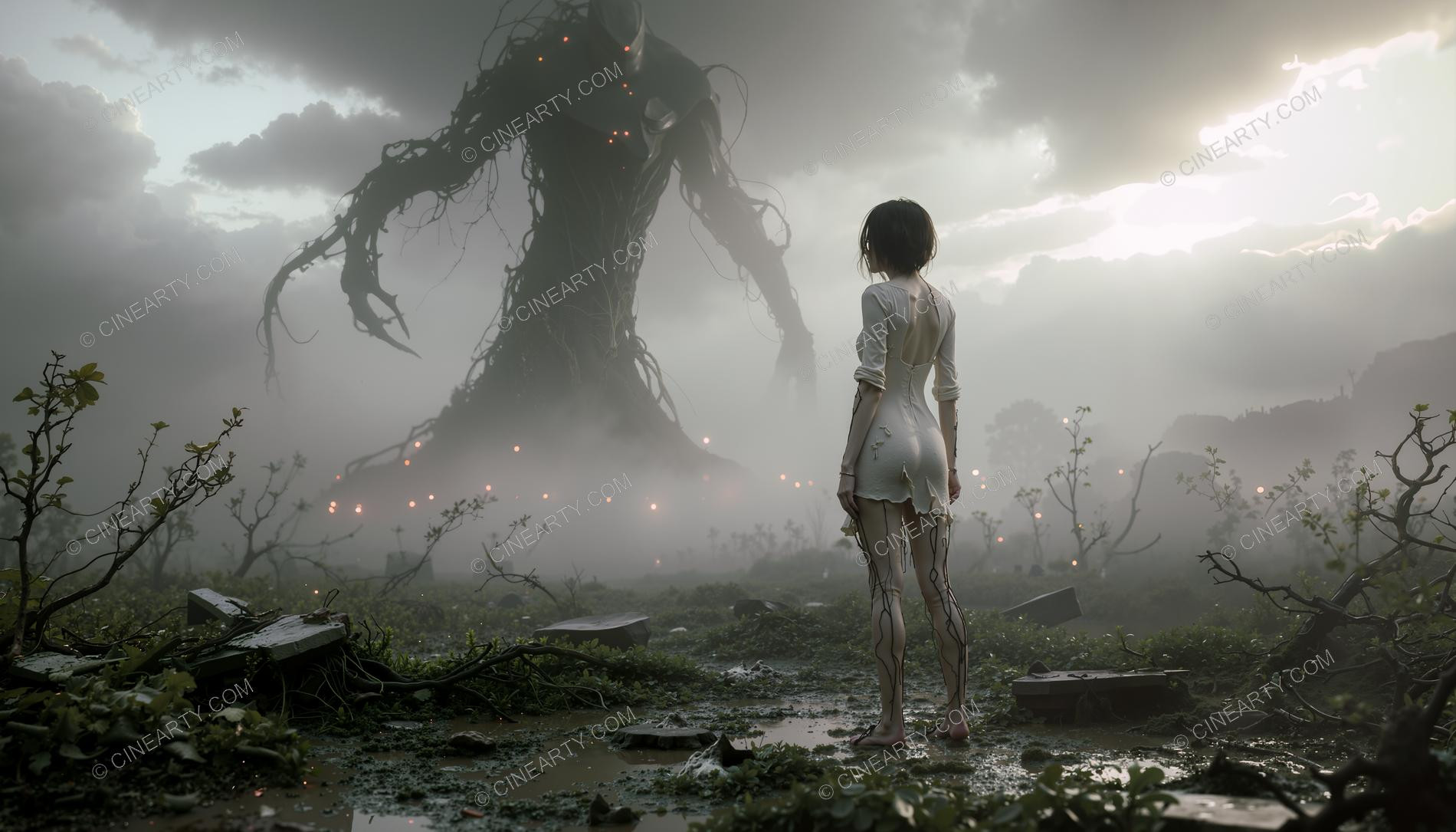 Girl and Huge Dendro Beast 08229