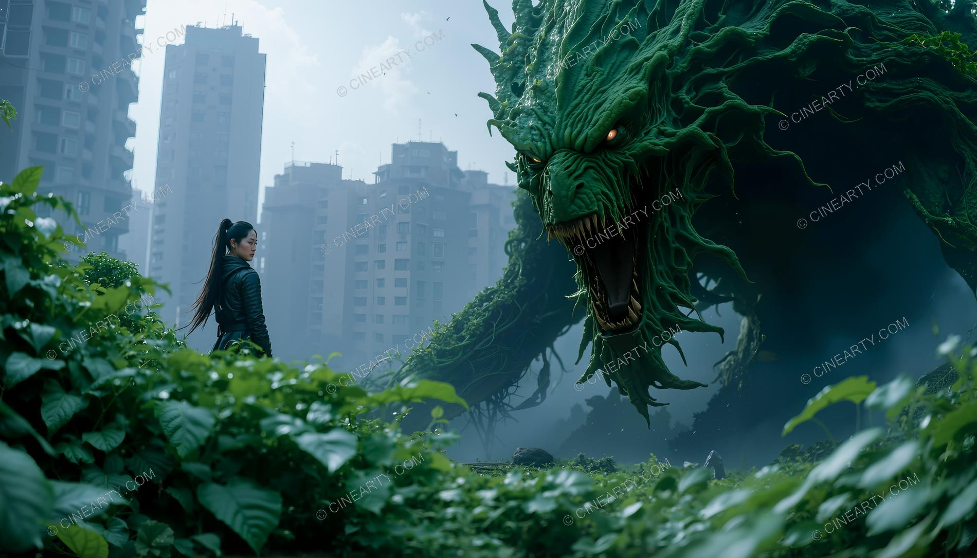 Girl and Huge Dendro Beast 24035