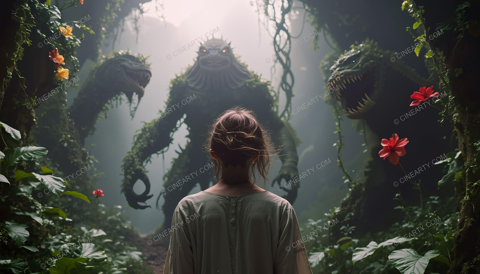 Girl and Huge Dendro Beast 27892