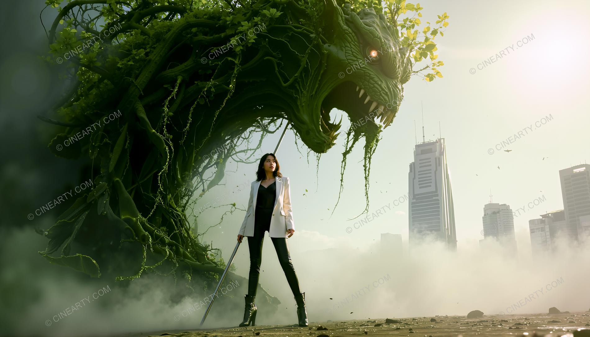 Girl and Huge Dendro Beast 54478