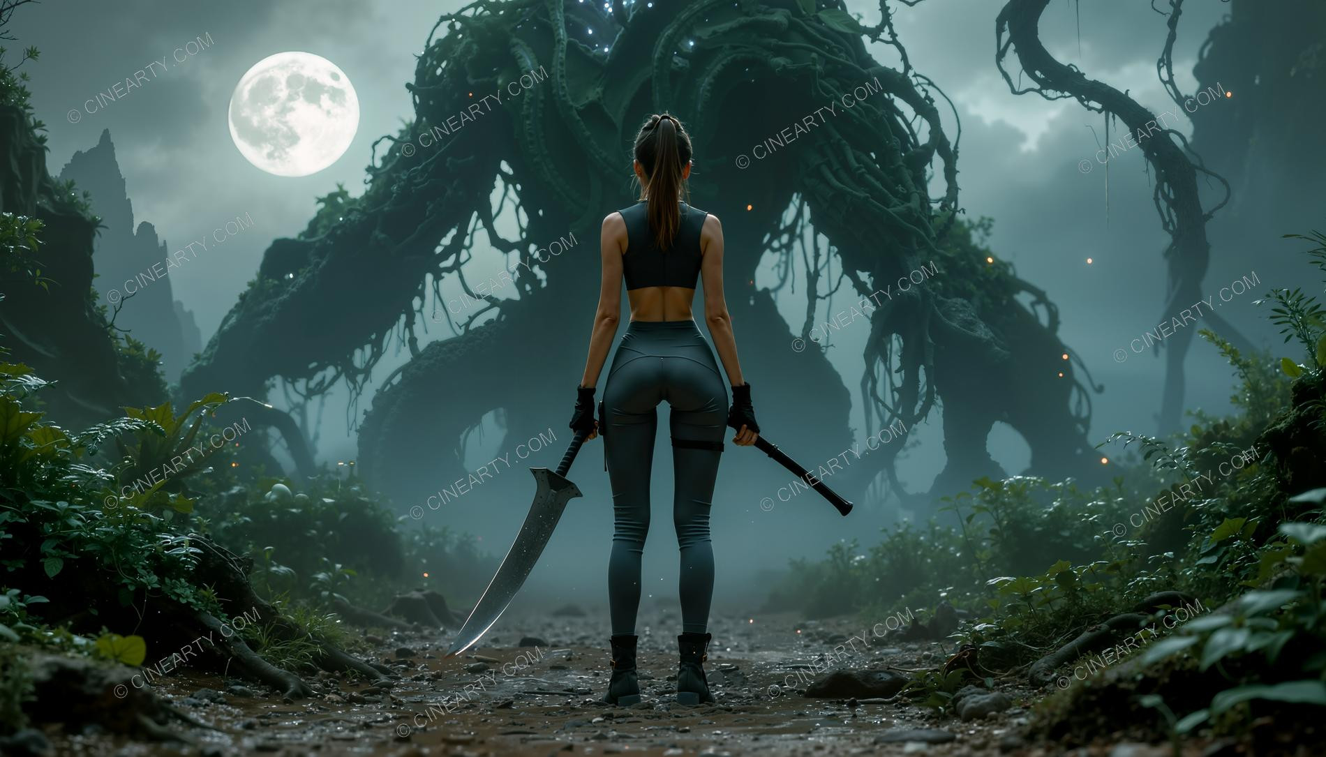 Girl and Huge Dendro Beast 63831