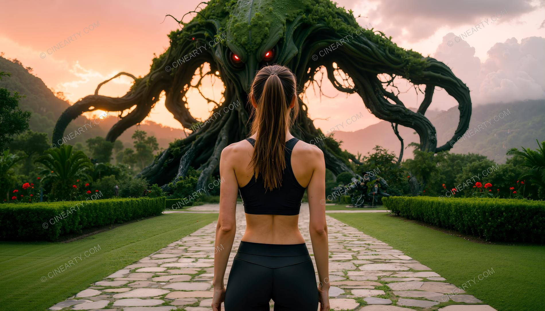 Girl and Huge Dendro Beast 56272