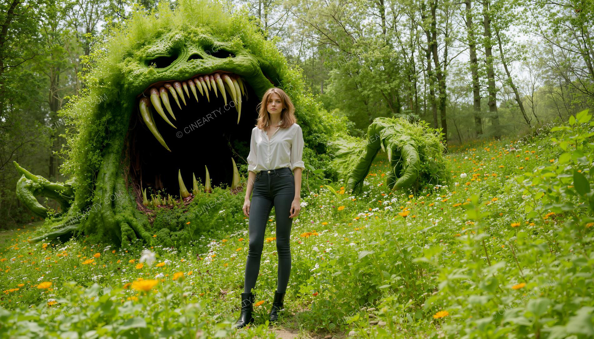 Girl and Huge Mawspawn Monsters 43805