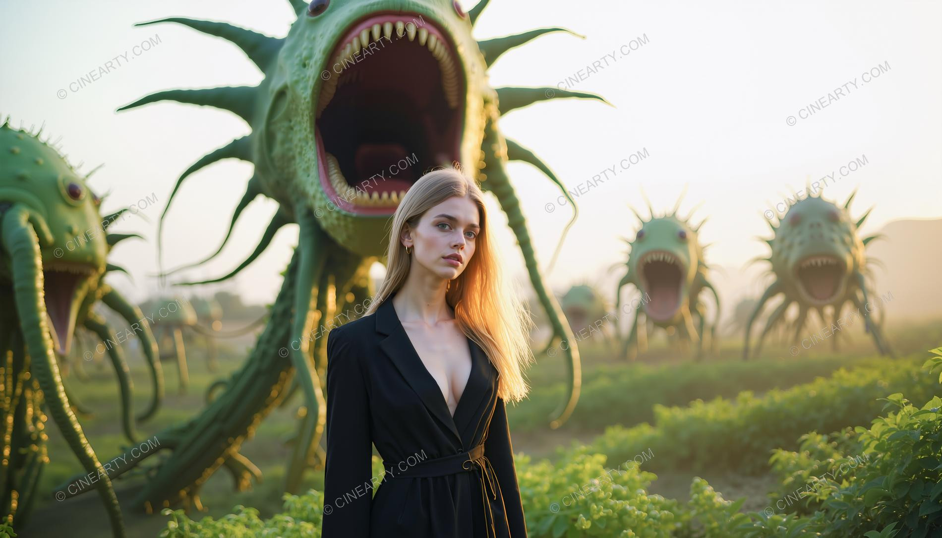 Girl and Huge Mawspawn Monsters 56655