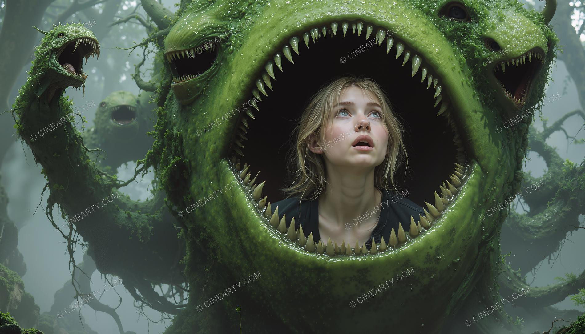 Girl and Huge Mawspawn Monsters 94207