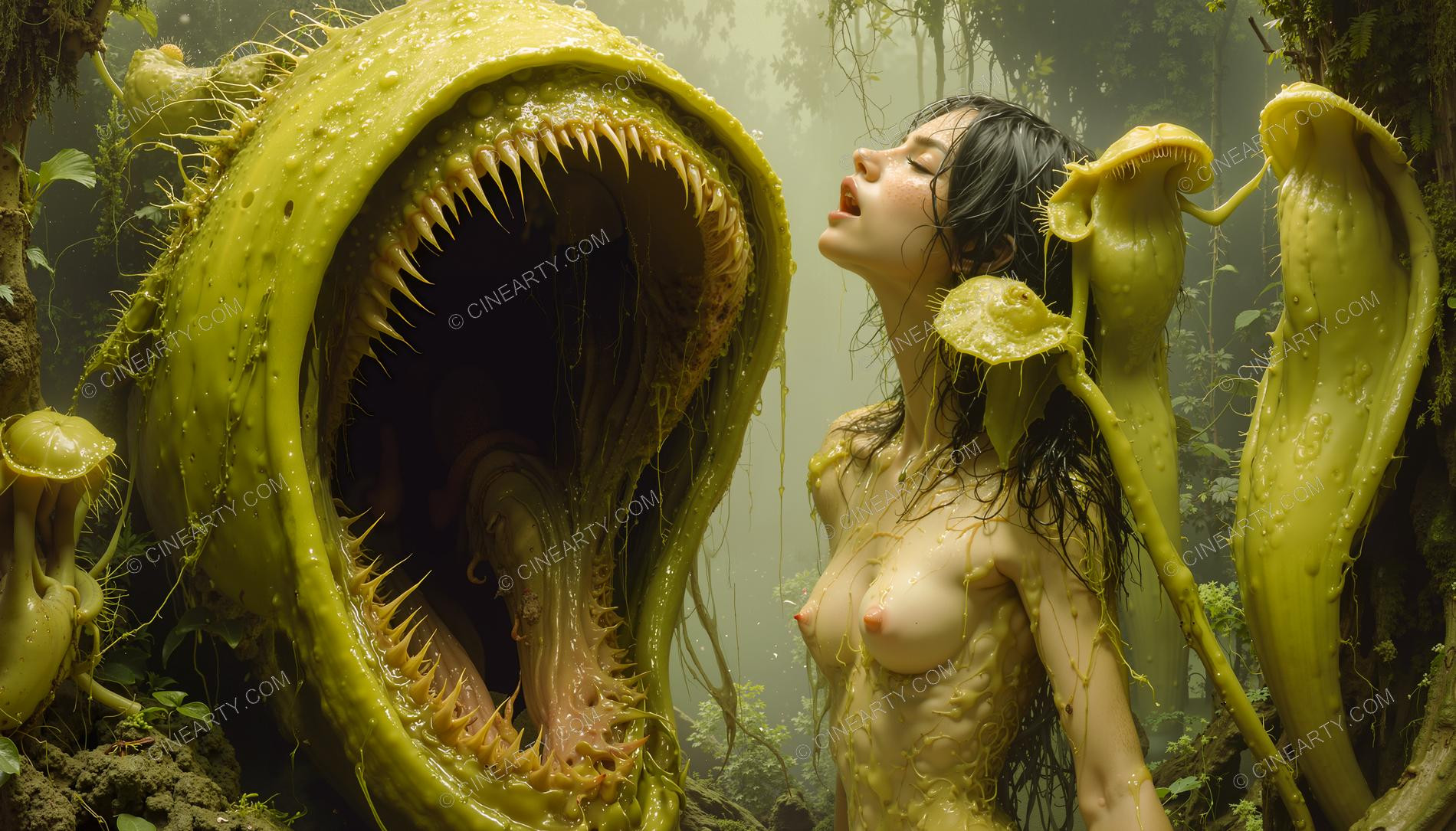 Girl and Huge Mawspawn Monsters 52775