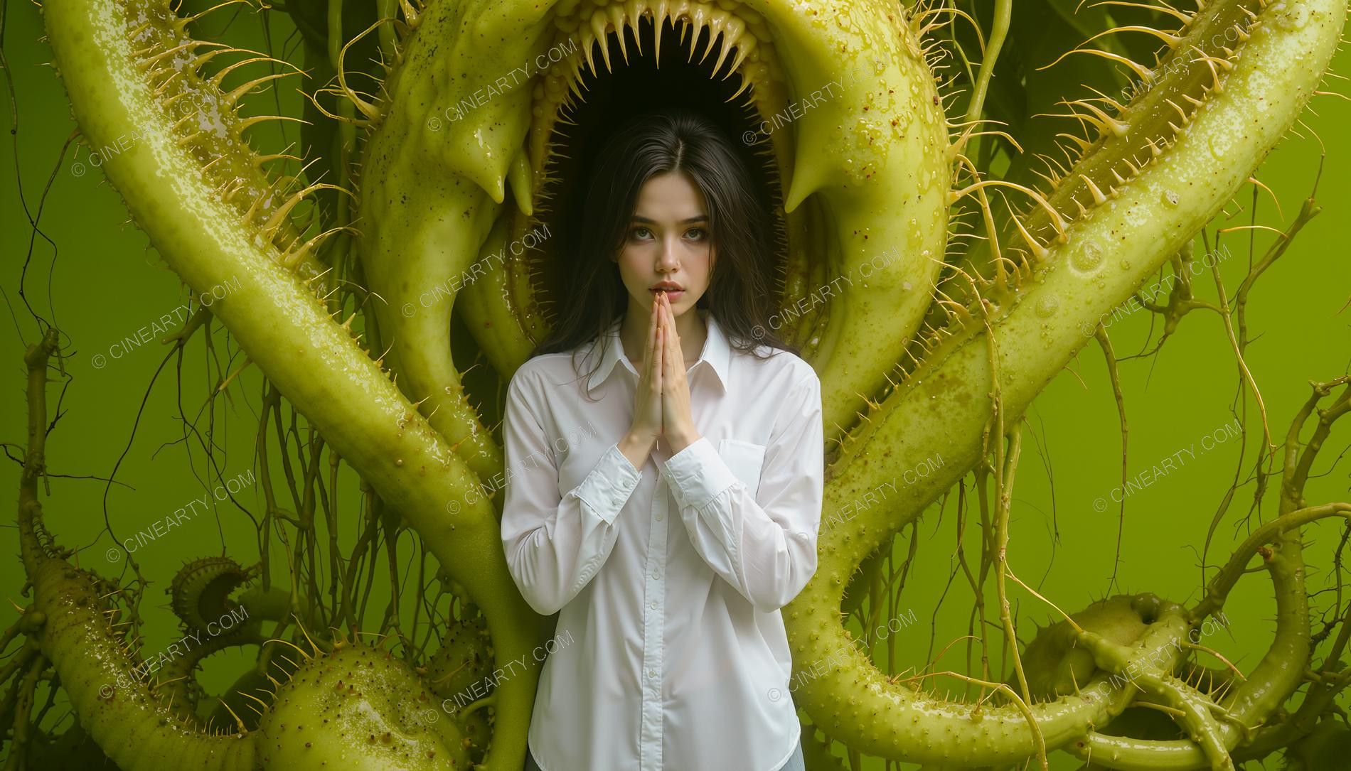 Girl and Huge Mawspawn Monsters 97951