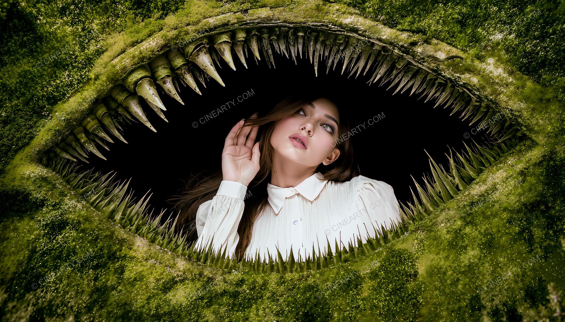 Girl and Huge Mawspawn Monsters 98699