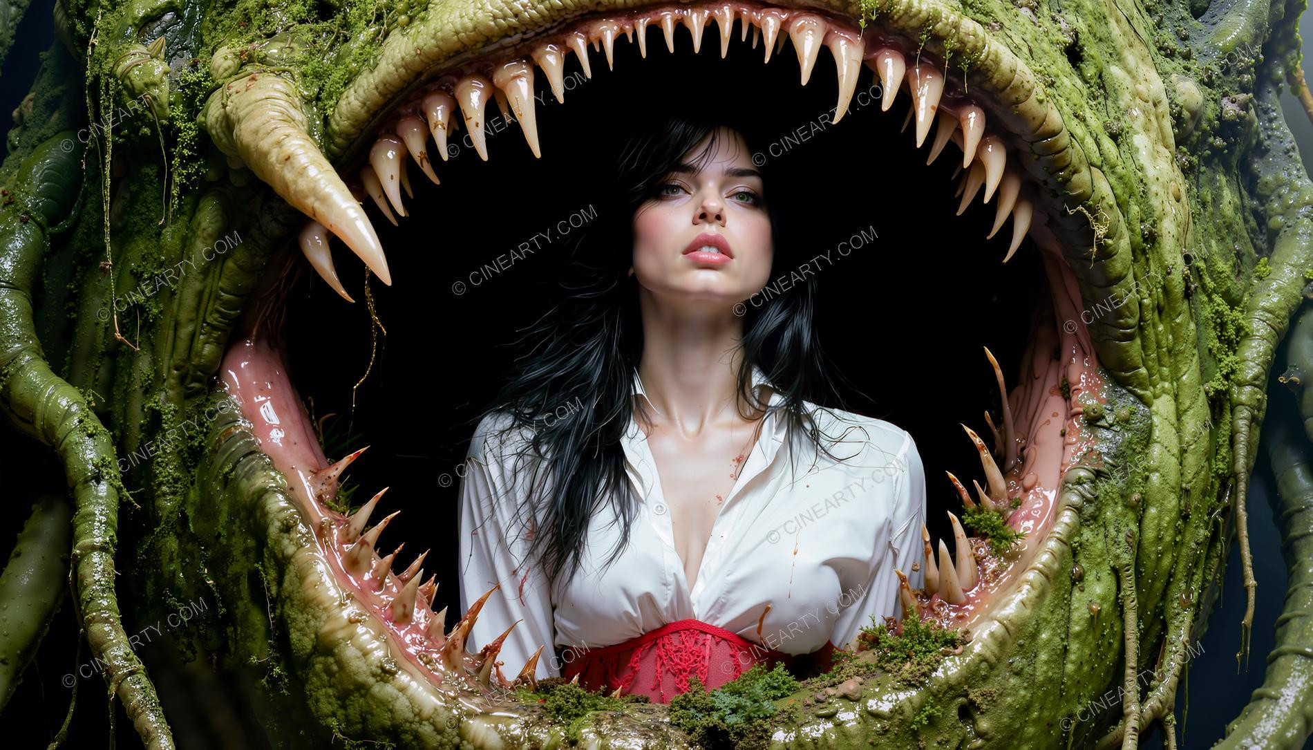 Girl and Huge Mawspawn Monsters 71150